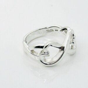 Size 7.5 Tiffany Eternal Infinity Loving Hearts Ring Band Paloma Picasso Silver